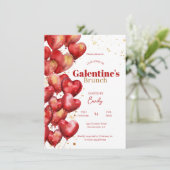 Galentijnsdag waterverf hart modern rood kaart (Staand voorkant)