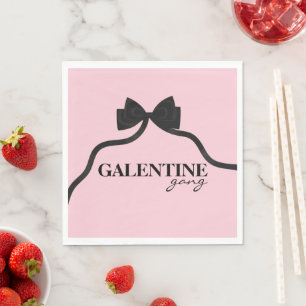 Galentijnse bende Vriend Valentijn Black Bow Servet