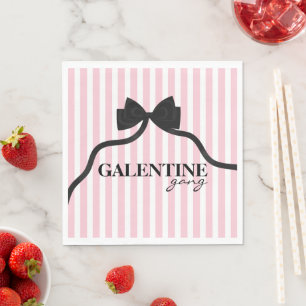Galentijnse bende Vriend Valentijn Black Bow Servet