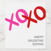 Galentijnse dag XOXO Knuffels en Kusjes Gal Pal Wijn Etiket (Enkel label)