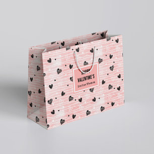 Galentine Cadeautas Pink Zwarte Hartjes Liefdesbri