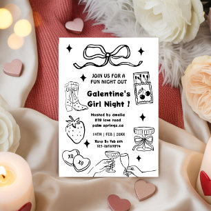 Galentine-feest, Night Valentine Cherry krabbeltek Kaart