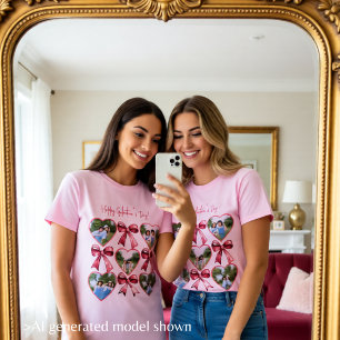 Galentine Foto Harten Boog Collage Beste Vriendinn T-shirt