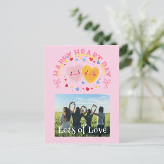 Galentine’s Day Custom Photo Card Feestdagenkaart (Staand voorkant)