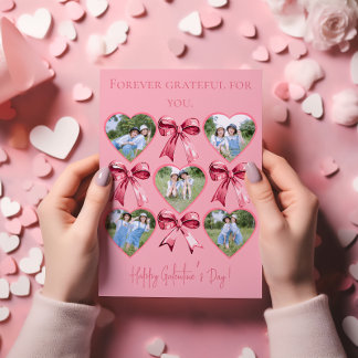Galentine’s Day Photo Card with Hearts & Bows  Feestdagenkaart