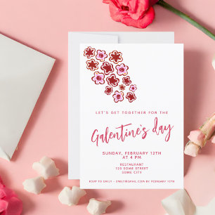 Galentine`s Day Rode Roze Bloemen Vrienden Kaart