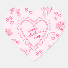 Galentine’s Day Valentine Girly Invitation Hart Sticker