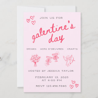 Galentine’s Day Valentines Girly Invitation