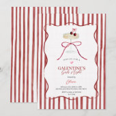 Galentine’s Girls Night Red Cherry Invitation (Devant / Derrière)