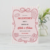 Galentine’s Party Invitation Printable, Pink & Red (Debout devant)