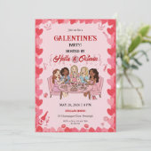 Galentine’s Party Invitation Printable, Pink & Red (Debout devant)