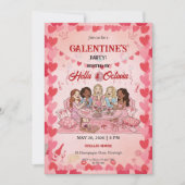 Galentine’s Party Invitation Printable, Pink & Red (Devant)