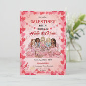 Galentine’s Party Invitation Printable, Pink & Red (Debout devant)
