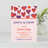 Galentine uitnodiging roze en rode Valentijn Moder (Staand voorkant)