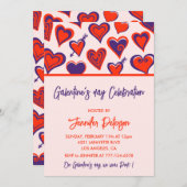 Galentine uitnodiging roze en rode Valentijn Moder (Voorkant / Achterkant)