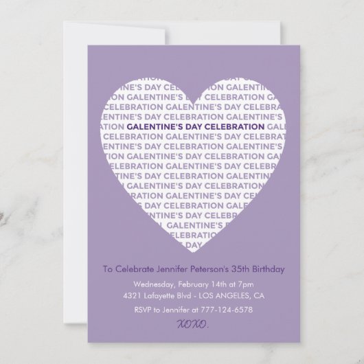 Galentine Valentines invitation xoxo Amis Coeur (Devant)