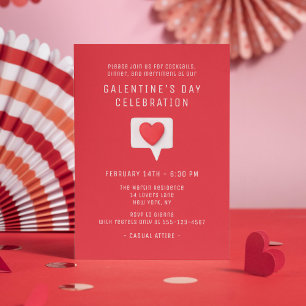 Galentinedag: Cute Modern Red Heart Kaart