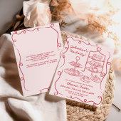 Galentines Afternoon Tea Party Hand getekend Kaart