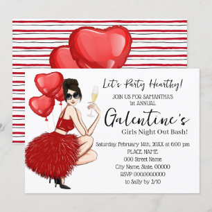 Galentine's Bash Girls Night Out Valentijns's Part Kaart