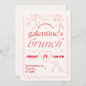 galentines brunch party Invitation (Devant / Derrière)