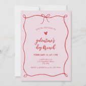 Galentines Cafe Brunch Bow Lijst Kaart (Voorkant)