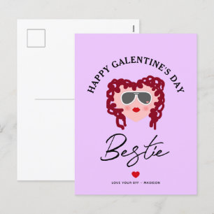 Galentines Day Best Friend Heart Paars Valentijns Feestdagenkaart