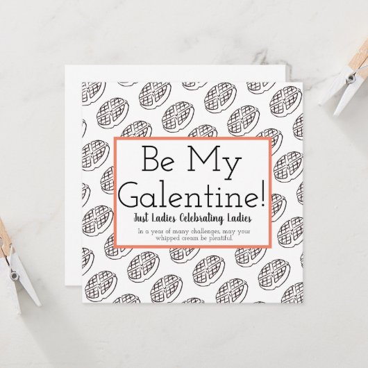 Galentine's Day bewerkbaar Wenskaart Kaart (Voorkant / Achterkant in situ)
