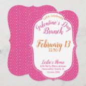 "Galentine's Day Brunch" Fun Pink Girly Pattern Feestdagenkaart (Voorkant / Achterkant)