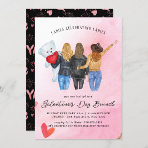 Galentine's Day Brunch Invitation Kaart