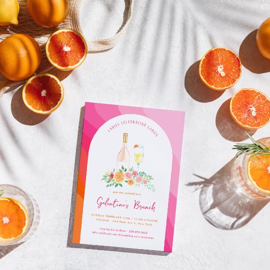 Galentine's Day Brunch Invitation Kaart