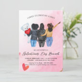 Galentine's Day Brunch Invitation Kaart (Staand voorkant)