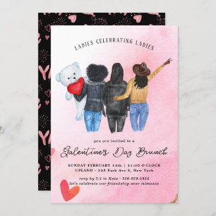 Galentine's Day Brunch Invitation Kaart
