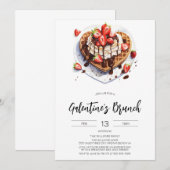 Galentine's Day Brunch Ontbijt Uitnodiging (Voorkant / Achterkant)