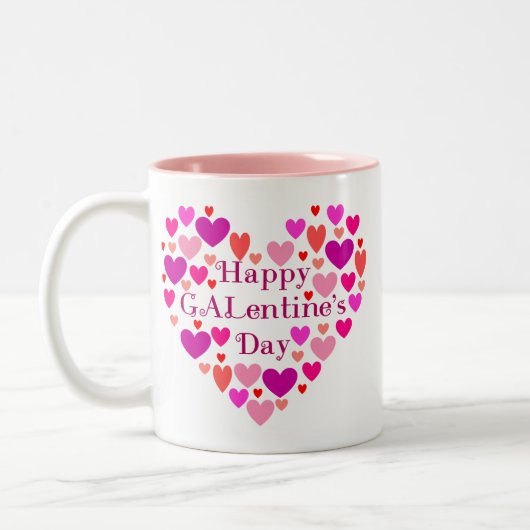 GALentines Day Coeurs roses Mug (Gauche)
