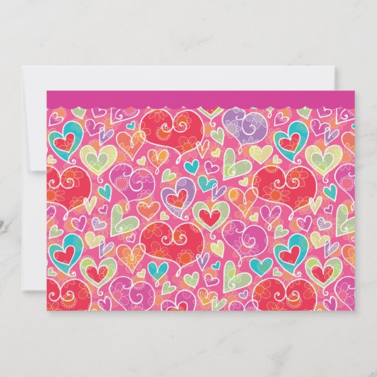 Galentine's Day Cute Hearts Party Save The Date (Achterkant)