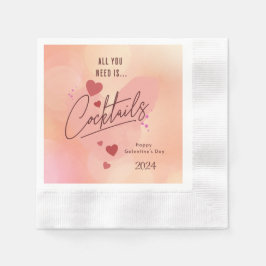 Galentine's Day gepersonaliseerde cocktailservette Servet