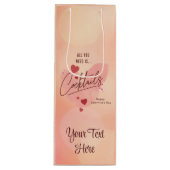 Galentine's Day Gepersonaliseerde Gift Bag Wijn Cadeautas (Voorkant)