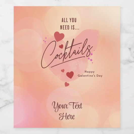 Galentine's Day gepersonaliseerde wijn fles label Wijn Etiket (Enkel label)