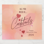 Galentine's Day Gepersonaliseerde Wijnfles Etiket  (Enkel label)
