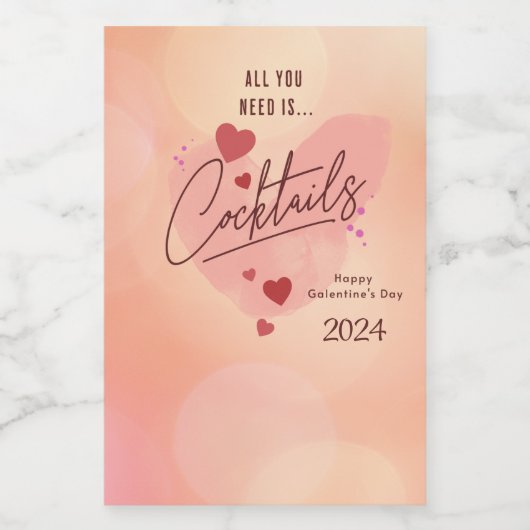 Galentine's Day Gepersonaliseerde Wijnfles Etiket (Enkel label)
