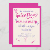 Galentine's Day Girls Pajama Party Invitation (Devant / Derrière)