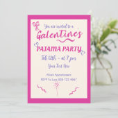 Galentine's Day Girls Pajama Party Invitation Feestdagenkaart (Staand voorkant)