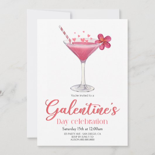 Galentine's Day Girls party Invitation (Devant)