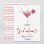 Galentine's Day Girls party Invitation (Devant / Derrière)