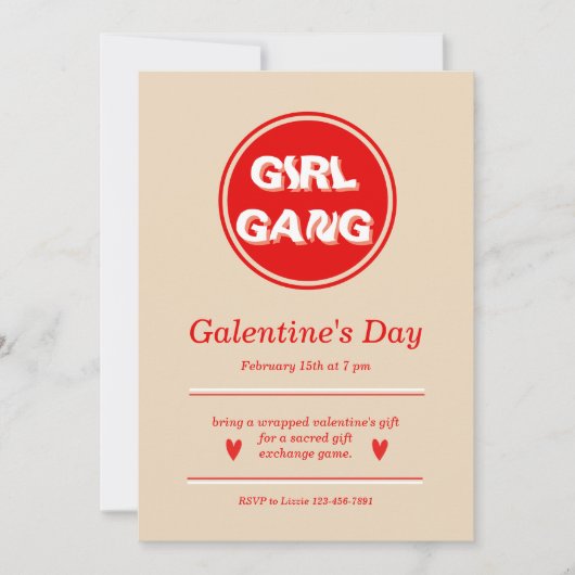 Galentine's Day Invitation Design Kaart (Voorkant)
