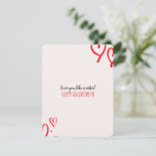 Galentine's Day kaart Hartelijke Boodschap Rode Ha