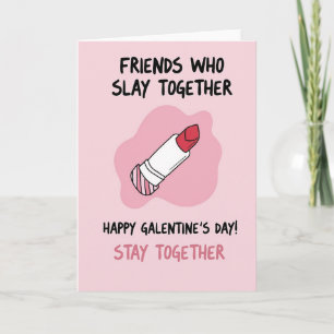 Galentines Day Kaart voor Vrienden die Slaan