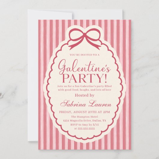 Galentine's Day Party Girls Valentine Invitation (Devant)