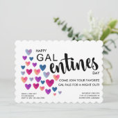 Galentine's Day Party Uitnodiging (Staand voorkant)