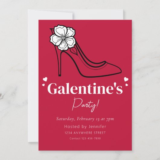 Galentine's Day Party Uitnodiging (Voorkant)